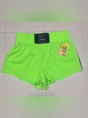 Zumba Fitness Neon Lime Women's Athletic Shorts